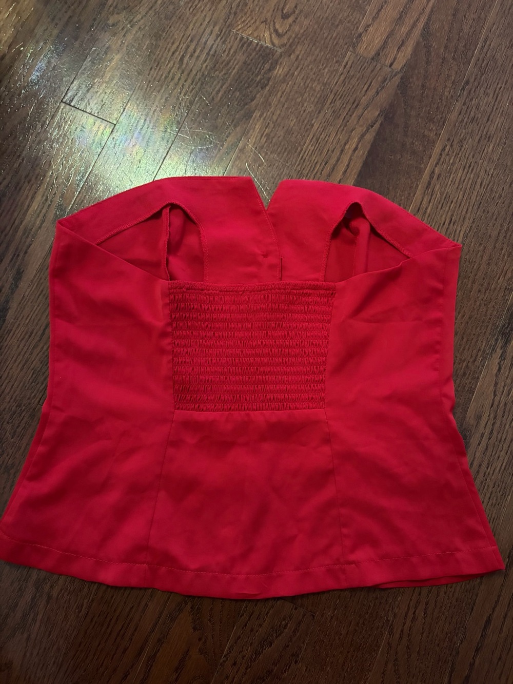 Strapless Red Button-Front Tank Top - Picture 2 of 5